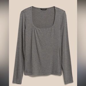 Banana Republic Gray Square Neck Women's Long Sleeve Top NWT size XS
